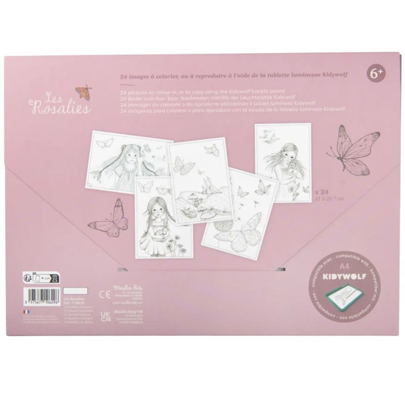 24 modèles de dessin pour tablette lumineuse Kidywolf Les Rosalies Moulin Roty Packaging 2