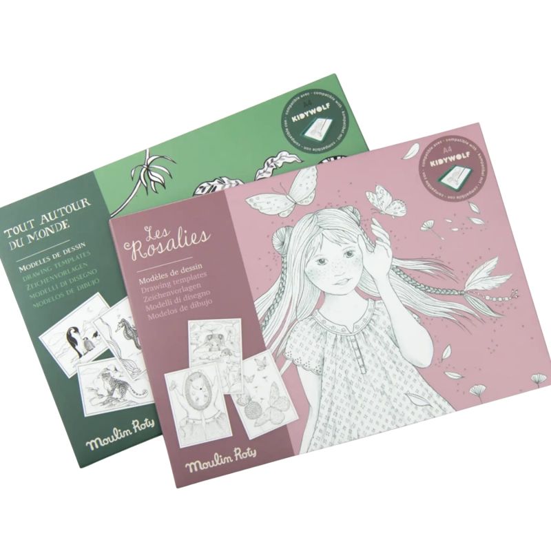 24 modèles de dessin pour tablette lumineuse Kidywolf Les Rosalies Moulin Roty Packaging 4