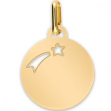 Médaille étoile filante personnalisable (or jaune 375°)  par Lucas Lucor