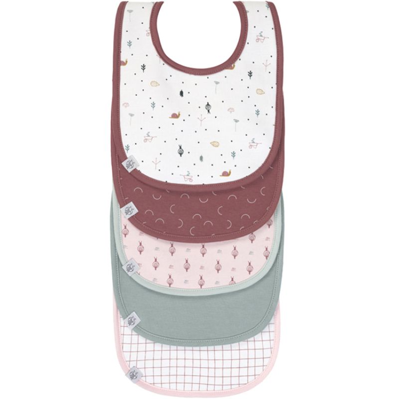 Lot de 5 bavoirs à velcro roses Garden Explorer Lässig