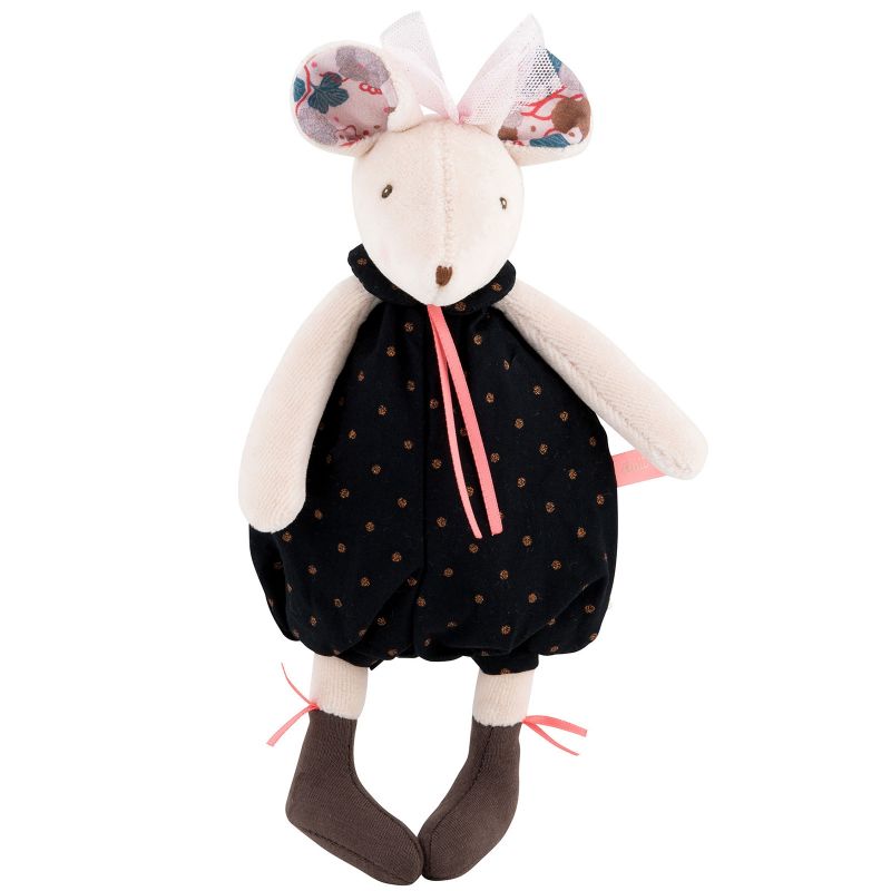 Peluche hochet Souris noire Il était une fois (25 cm) Moulin Roty