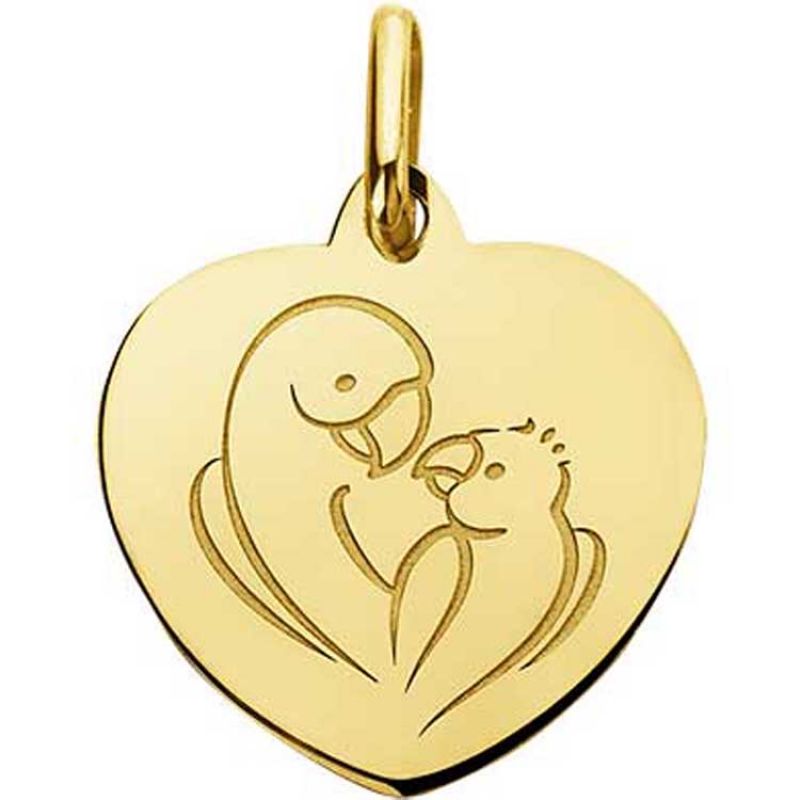 Pendentif petit oiseau Love Bird (or jaune 750°) Maison Augis
