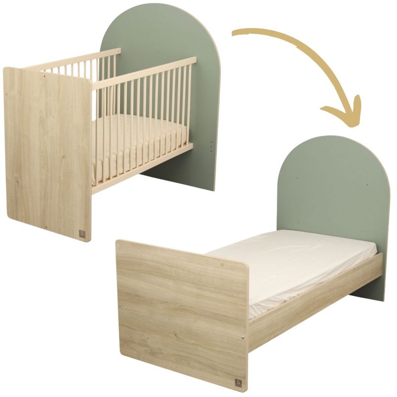 Lit bébé évolutif Arche Sauge (60 x 120 cm) Sauthon mobilier Produit 1
