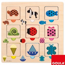 Puzzle motifs couleurs et transparences (18 pièces)  par Goula