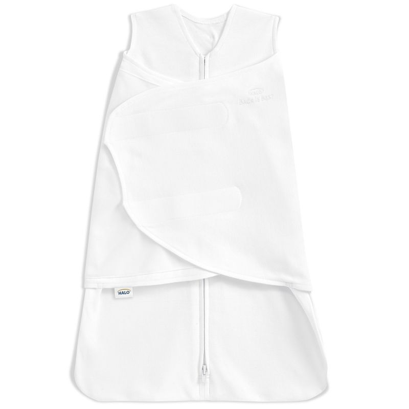 Couverture d'emmaillotage 3 en 1 SleepSack blanche TOG 1,5 (3-6 mois) Halo