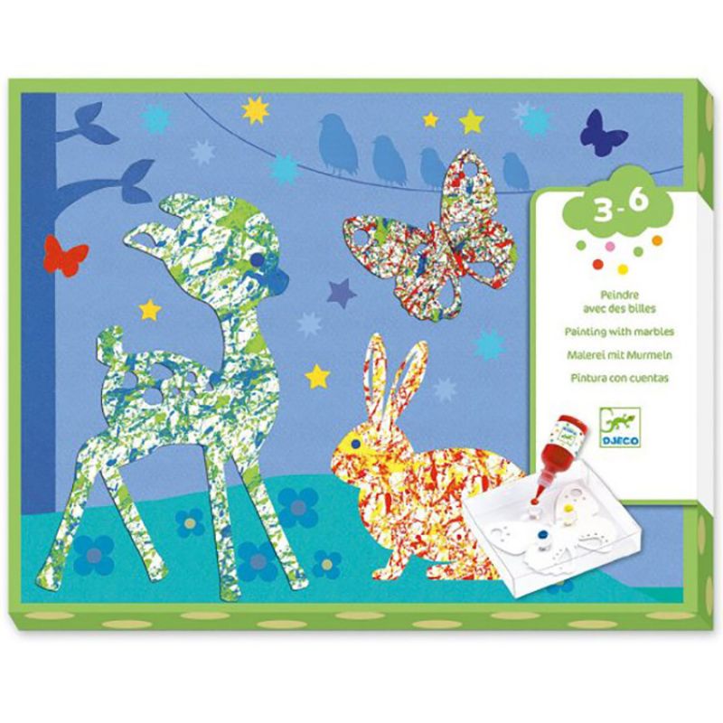 Jeu de peinture avec des billes Défilé multicolore Djeco