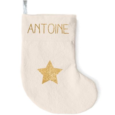 Chaussette de Noël crème (personnalisable)  par Les Griottes