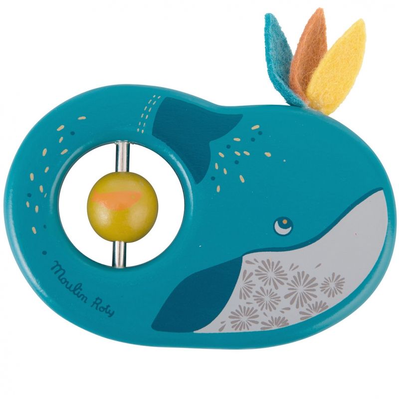 Hochet en bois baleine Joséphine Le voyage d'Olga Moulin Roty