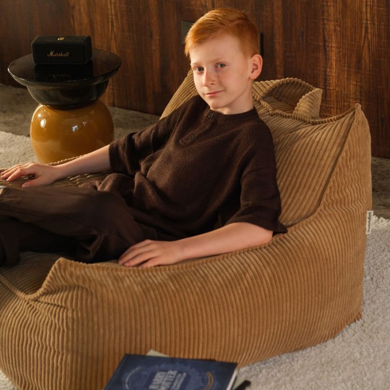 Fauteuil Club Teen Toffee velours côtelé Wigiwama Ambiance 4