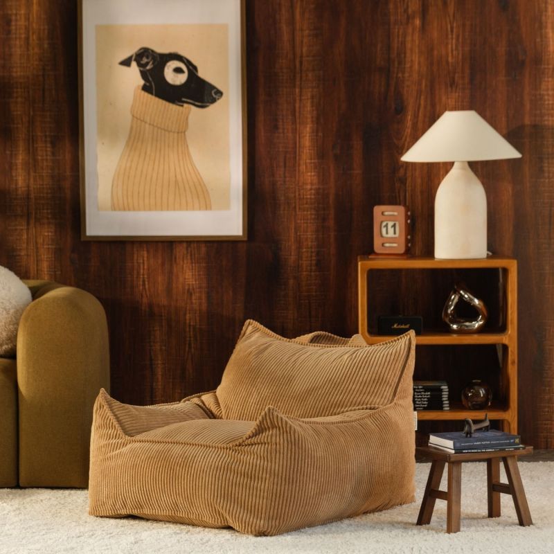 Fauteuil Club Teen Toffee velours côtelé Wigiwama Ambiance 7