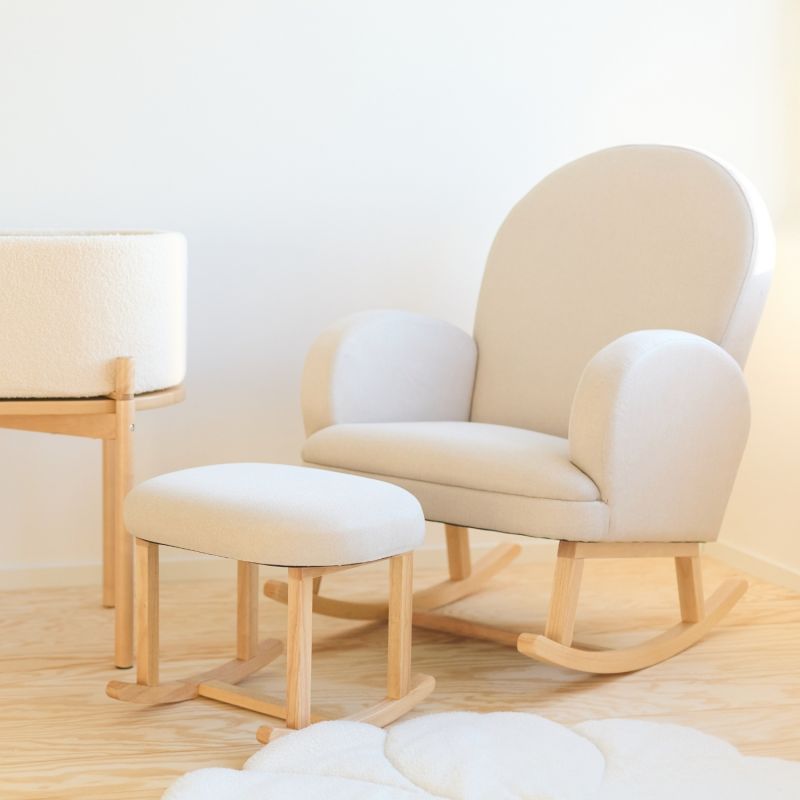 Fauteuil d'allaitement à bascule pour adulte lin beige Childhome Ambiance 5