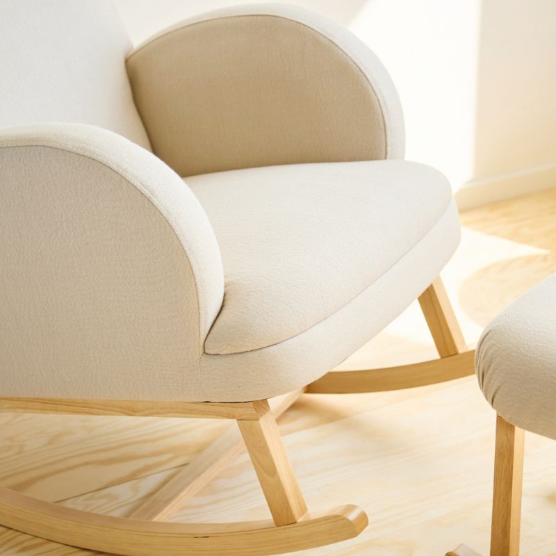 Fauteuil d'allaitement à bascule pour adulte lin beige Childhome Ambiance 6