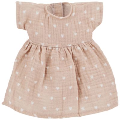 Tenue pour poupée robe Beige Petits Cœurs Atelier Wagram