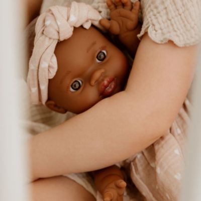 Tenue pour poupée robe Beige Petits Cœurs