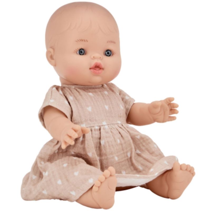 Tenue pour poupée robe Beige Petits Cœurs Atelier Wagram Produit 3