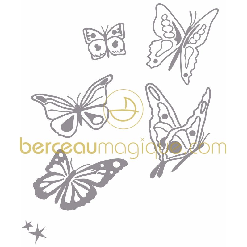 Stickers mural Les papillons bleu (25 x 35 cm) Mimi'lou