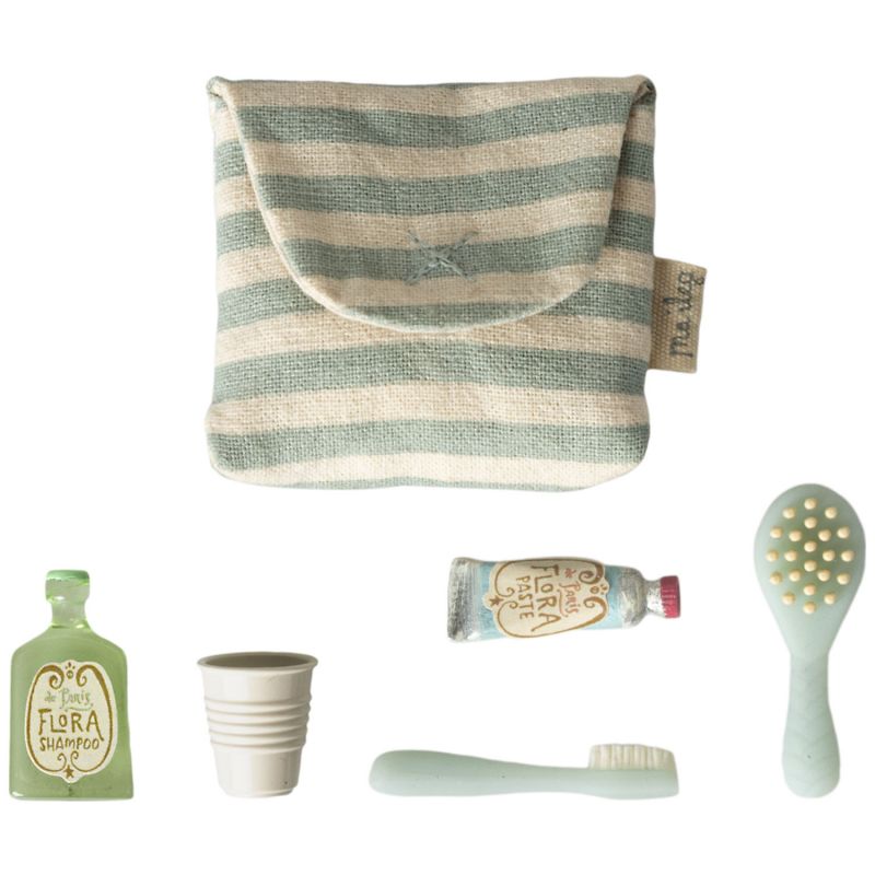 Trousse de toilette Souris Rayé bleu Maileg Produit 1