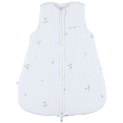 Gigoteuse blanche brodée en gaze de coton bio (50 cm)