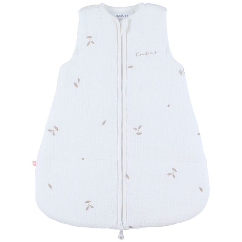 Gigoteuse blanche brodée en gaze de coton bio (50 cm) Noukie's Produit 1