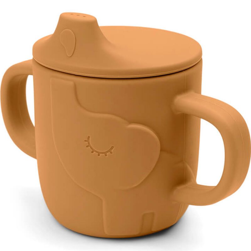 Tasse à bec en silicone Peekaboo Elphee Moutarde Done by Deer