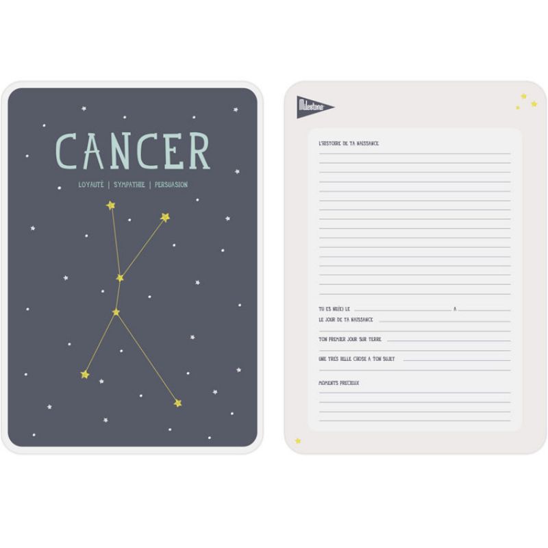 Affiche signe astrologique Cancer (21,4 x 32,5 cm) Milestone