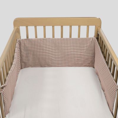 Tour de lit Praliné Vichy Rayures Moka (120x60 cm)