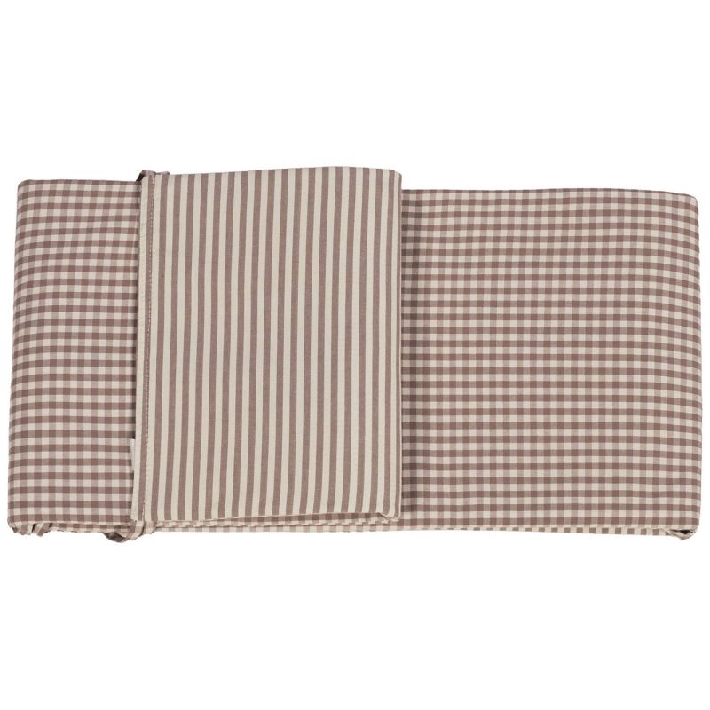 Tour de lit Praliné Vichy Rayures Moka (120x60 cm) Walking Mum Produit 3