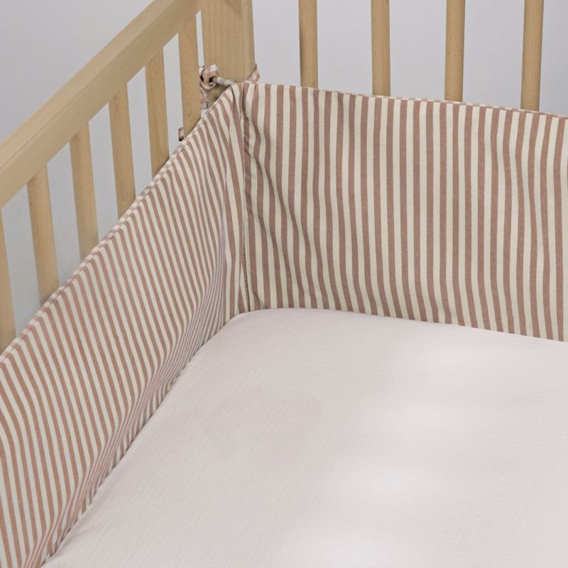Tour de lit Praliné Vichy Rayures Moka (120x60 cm) Walking Mum Produit ouvert 4