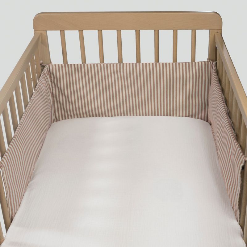 Tour de lit Praliné Vichy Rayures Moka (120x60 cm) Walking Mum Ambiance 5