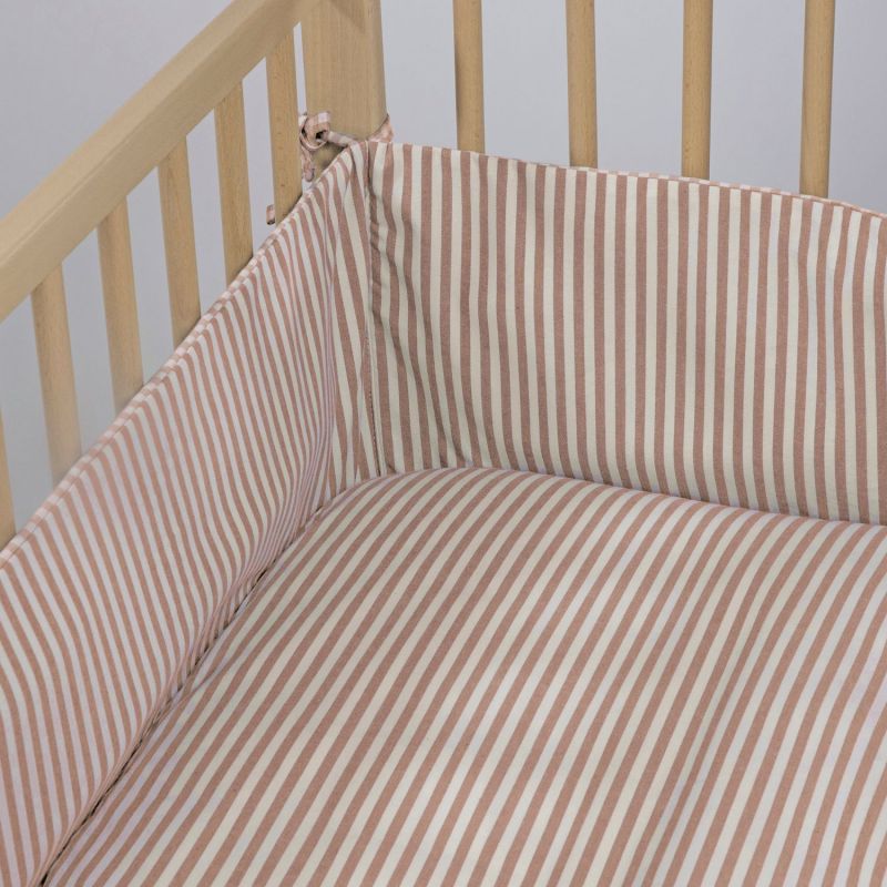 Tour de lit Praliné Vichy Rayures Moka (120x60 cm) Walking Mum Ambiance 7