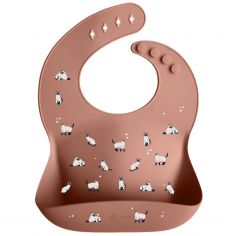 Bavoir en silicone Minouche rose - Zakuw