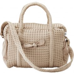Sac à langer en coton gaufré Latte - BB & Co