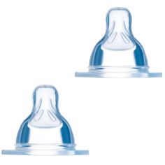 Lot de 2 tétines en silicone débit 2 moyen (2 mois et +) - MAM