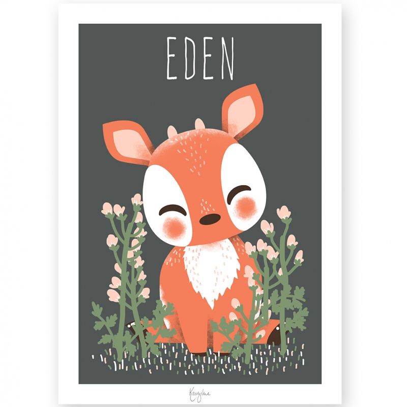 Affiche A3 Les Animignons le faon (personnalisable) Kanzilue