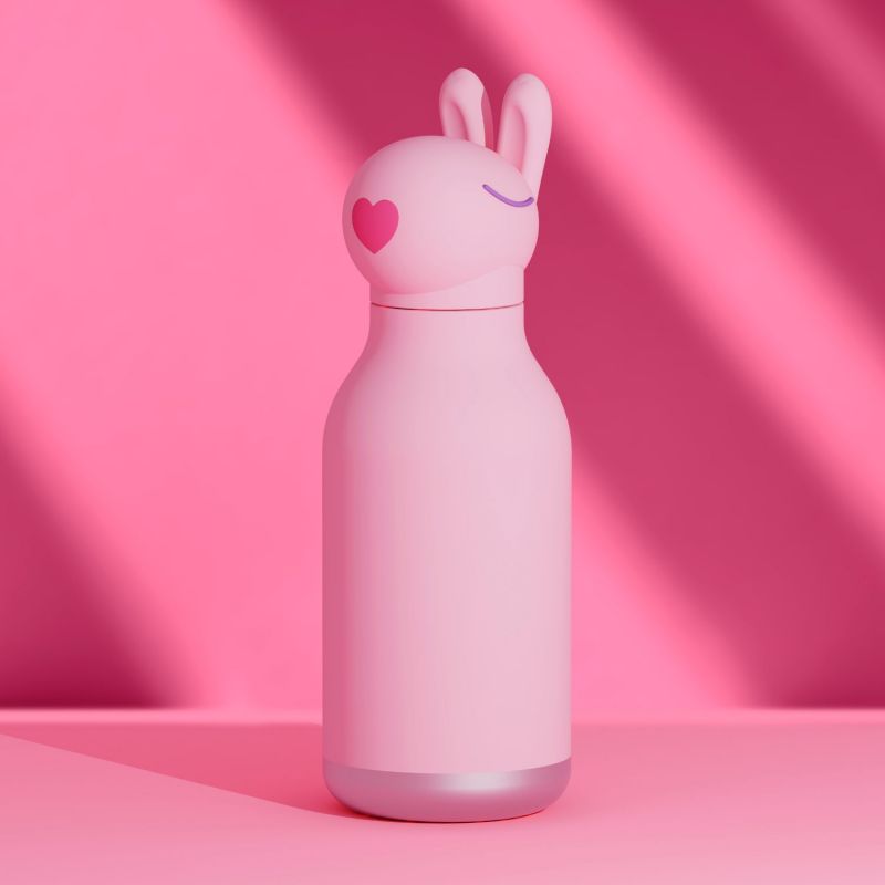 Gourde isotherme Bestie Lapin Rose (460 ml) Asobu Ambiance 2