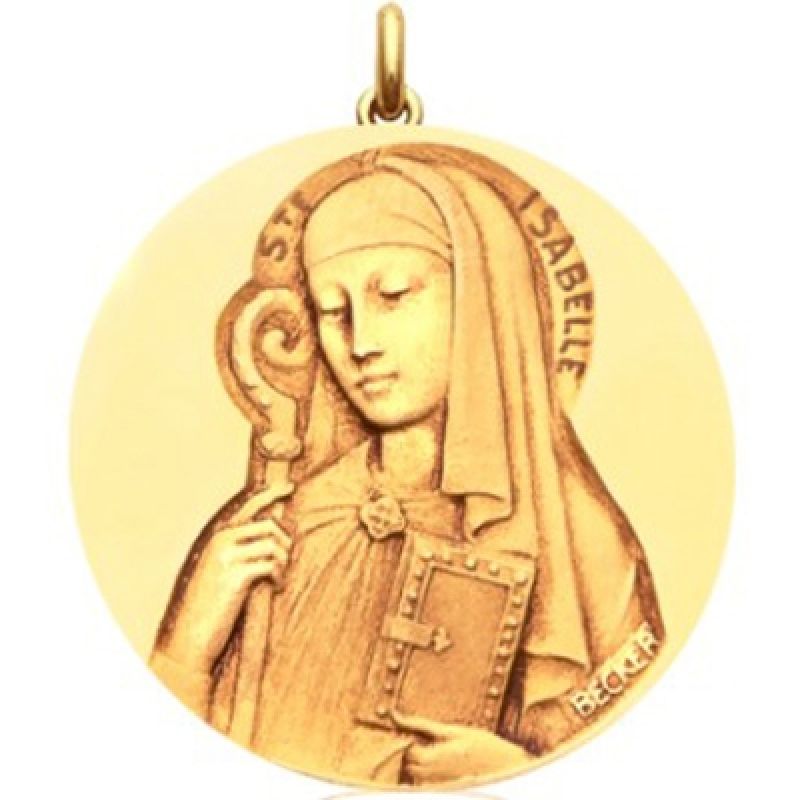 Médaille Sainte Isabelle 18 mm (or jaune 750°) Becker