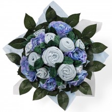 Bouquet de naissance Luxury Rose bleu (11 pièces)  par BabyBlooms