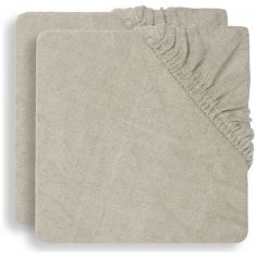 Lot de 2 housses de matelas à langer en éponge Nougat (75 x 85 cm) - Jollein