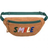 Mini sac banane Little Gang velours Smile caramel