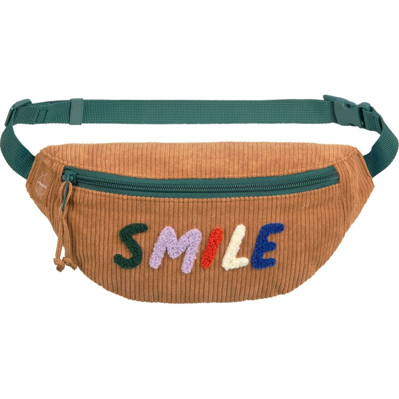Mini sac banane Little Gang velours Smile caramel Lässig
