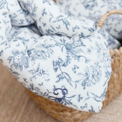 Couverture Toile de Jouy bleu