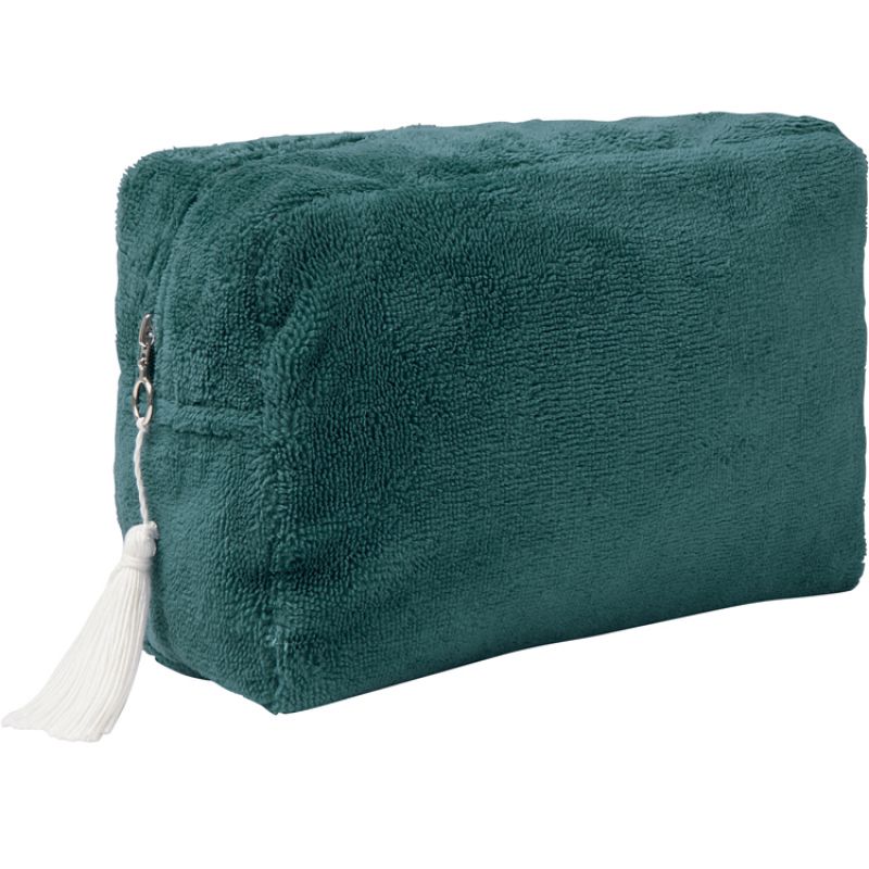 Trousse de toilette éponge bambou vert paon BB & Co