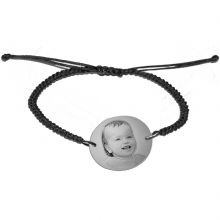 Bracelet macramé avec photogravure 1 visage (argent 925°)  par Louis de l'Ange