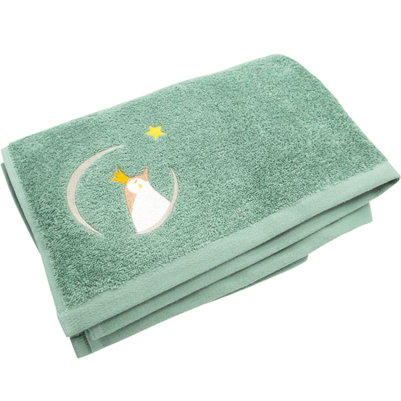 Serviette de bain vert d'eau Pingouin (70 x 140 cm) L'oiseau bateau