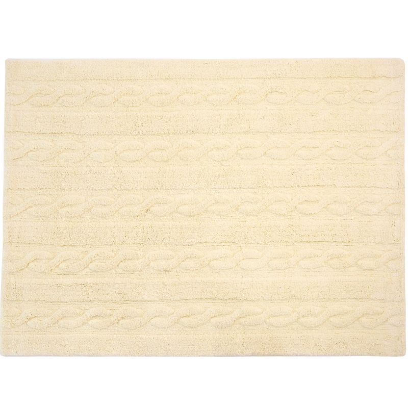 Tapis lavable unis à torsades vanille (120 x 160 cm) Lorena Canals