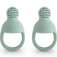 Lot de 2 sucettes grignoteuses en silicone Cambridge blue - Mushie