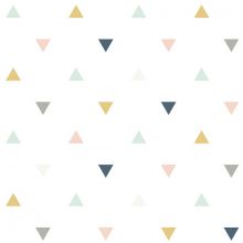 Papier peint motif triangles rose moutarde gris (10 m)  par Lilipinso