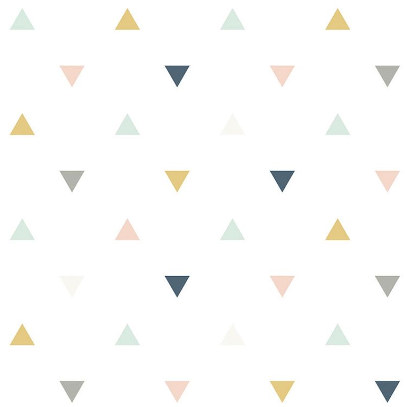 Papier peint motif triangles rose moutarde gris (10 m) Lilipinso