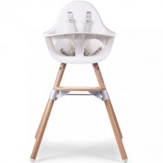 Chaise haute en bois naturel Evolu 2 blanc