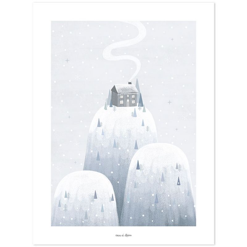 Affiche chalet de montagne Arctic dream (30 x 40 cm) Lilipinso